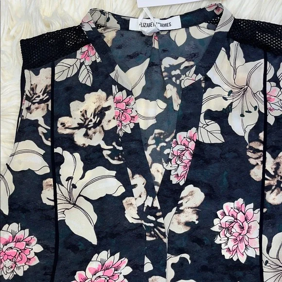 NWT Elizabeth and James Silk Sleeveless Blouse Top ~ in Lily Erwan Floral Print